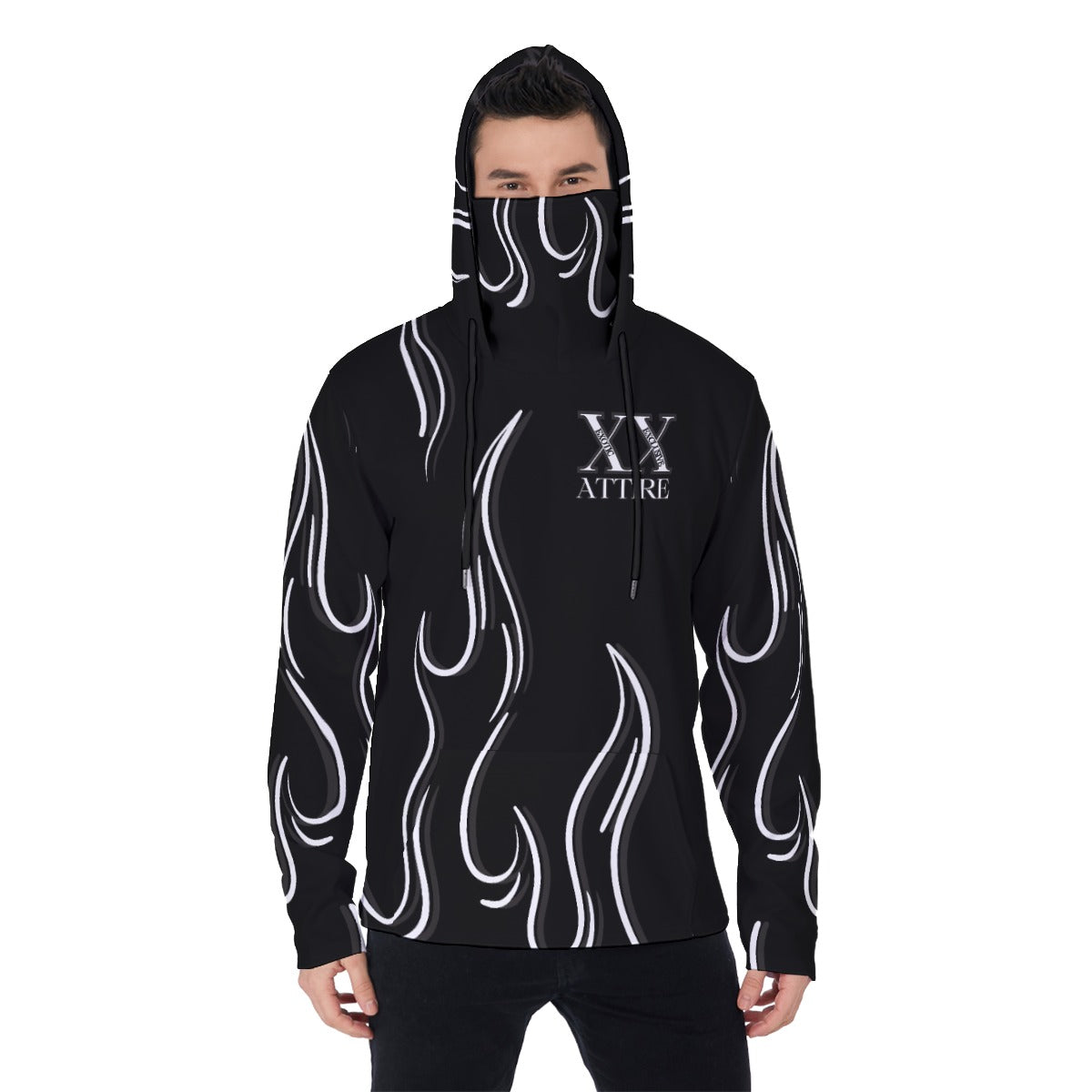 White Flame Hoodie With Balaclava