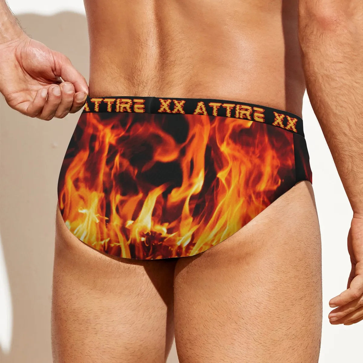 Flame Print Swim Briefs