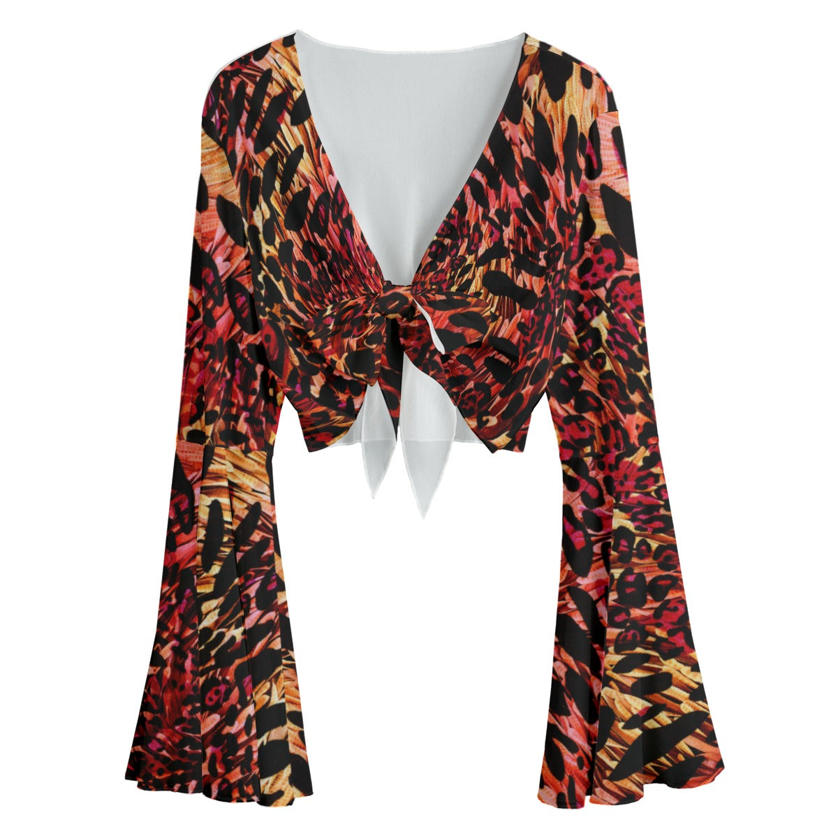 Red Animal Print Blouse