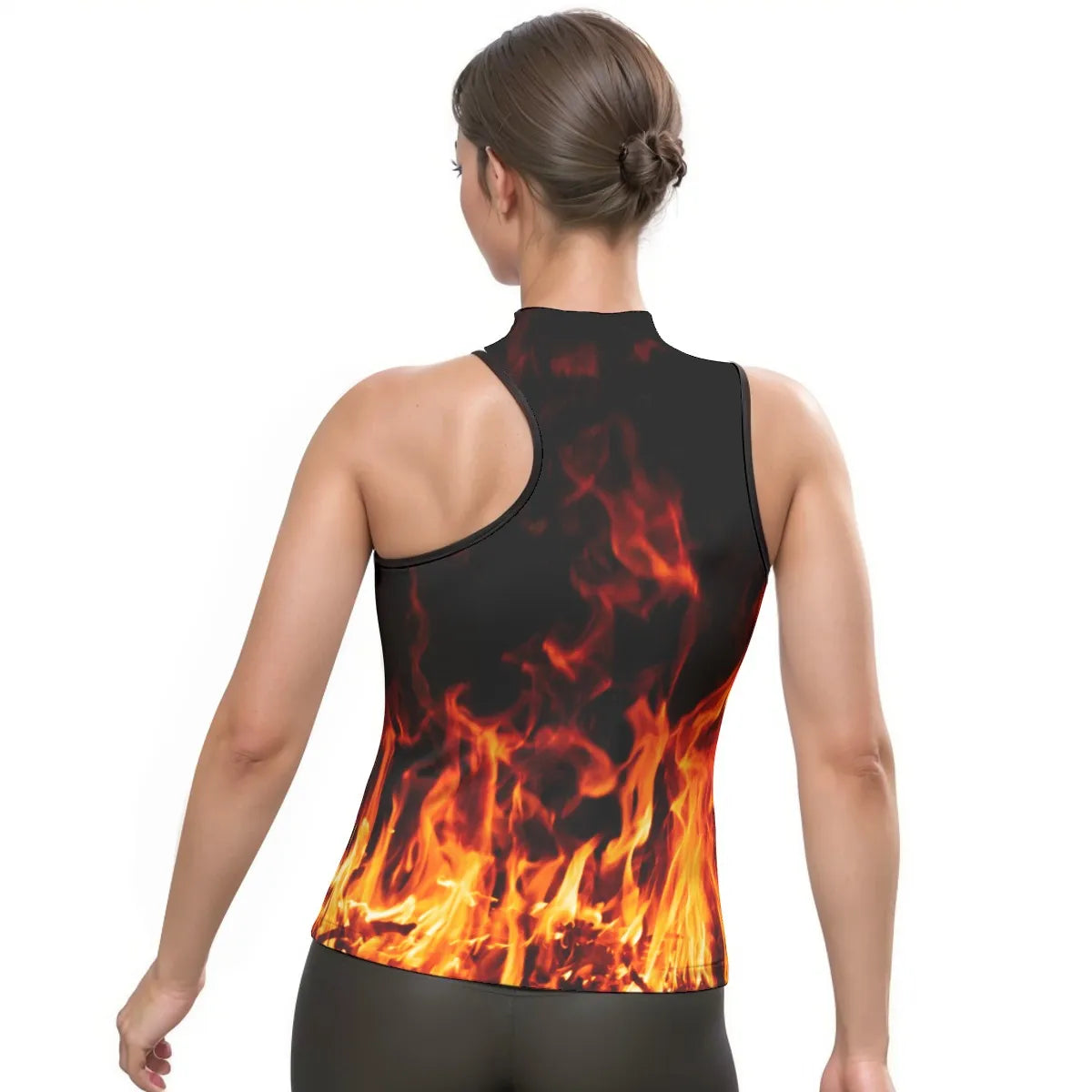 Flame Print Halter Tank Top