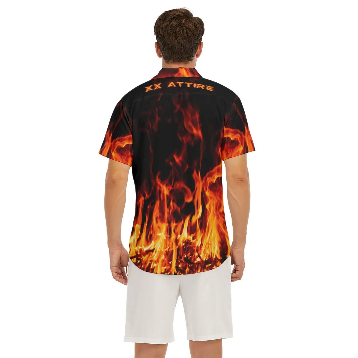 Flame Print Button Shirt