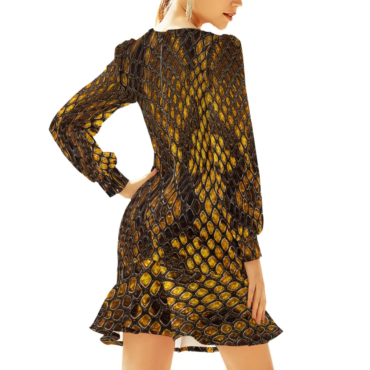 Snakeprint Medusa Frill Dress