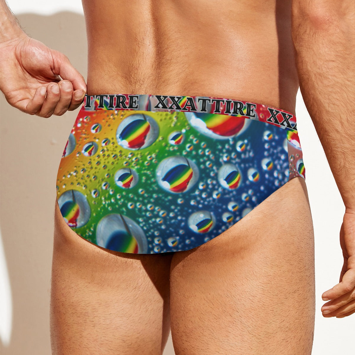 Multi Colour Print Swim Briefs