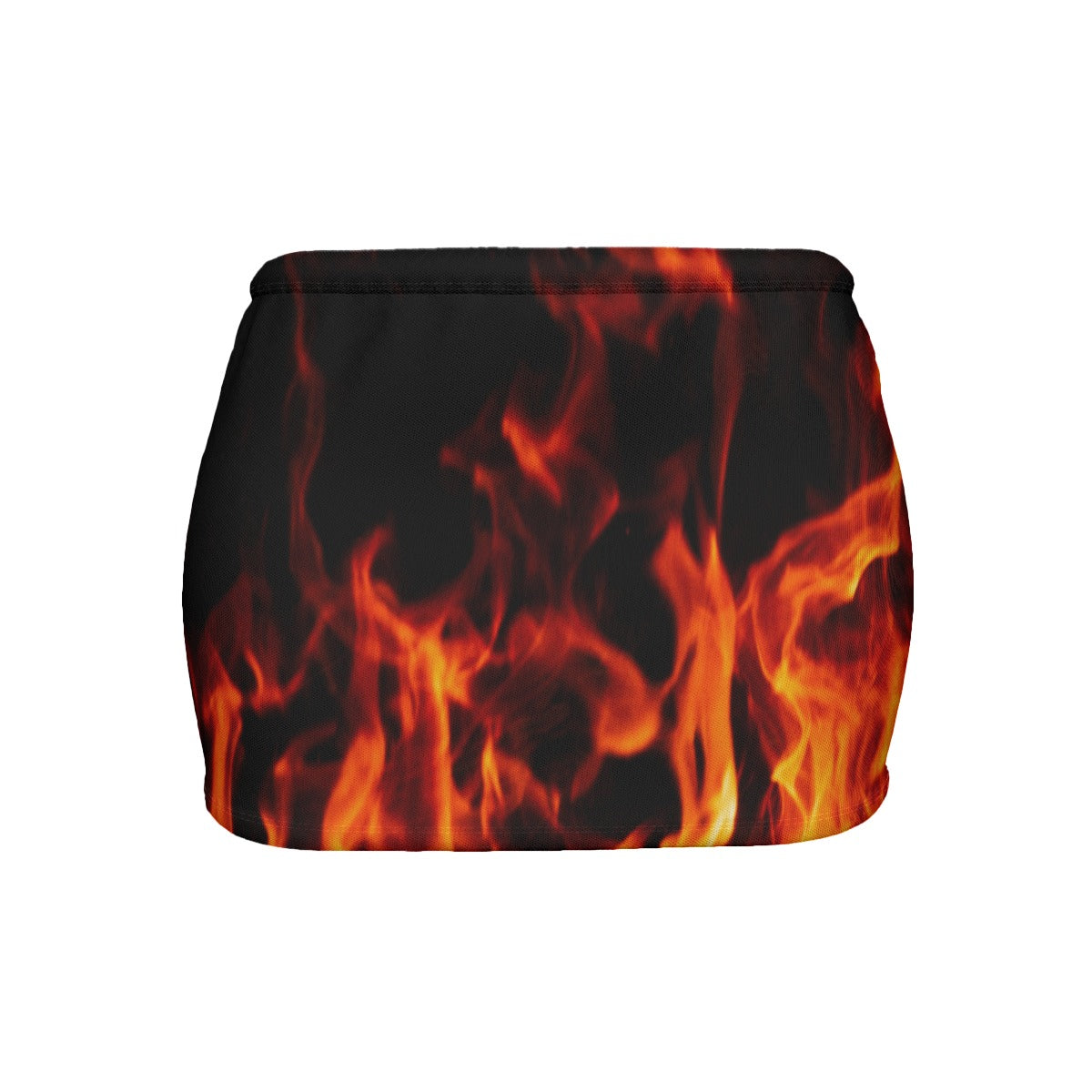 Flame Print Slinky Micro Mini Skirt