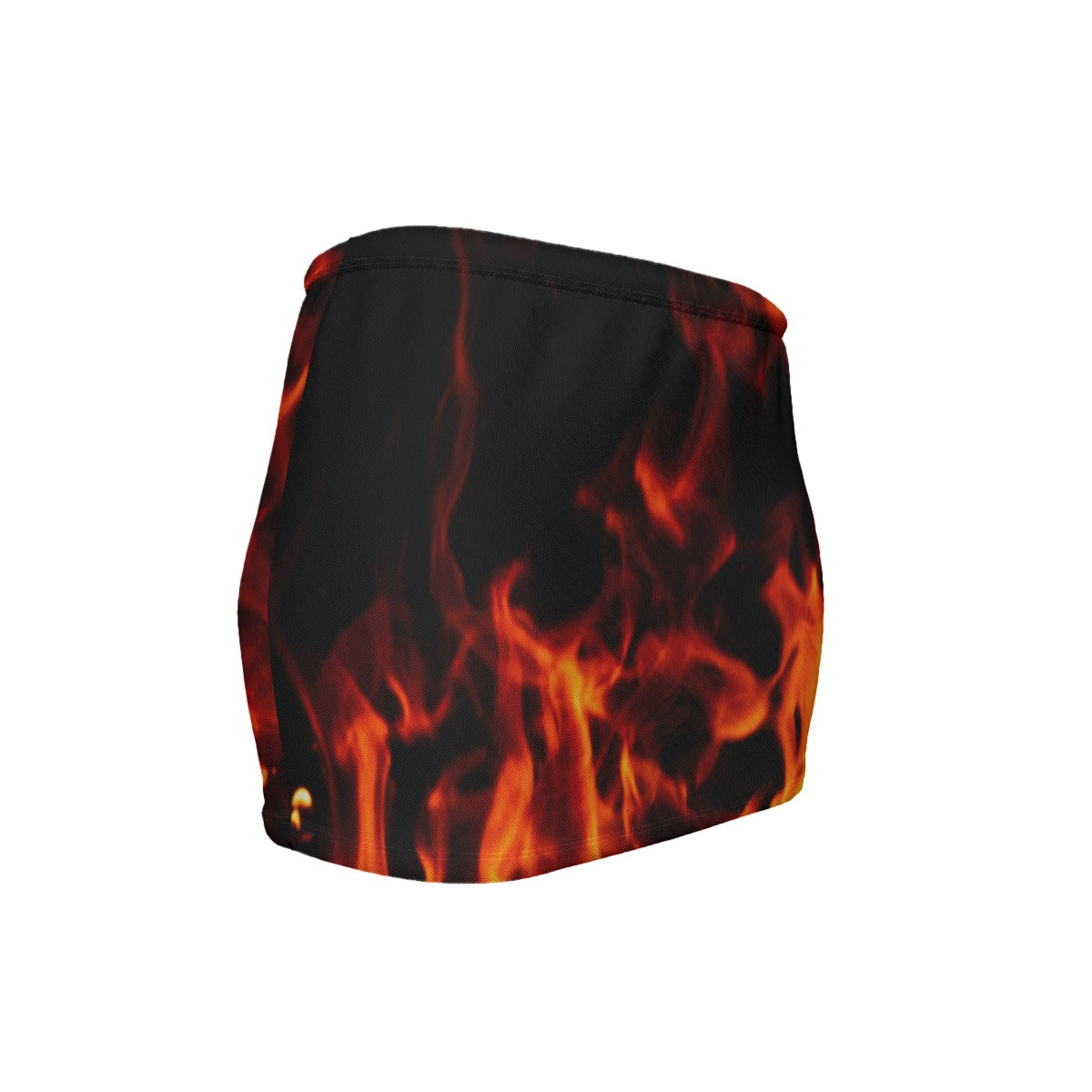 Flame Print Slinky Micro Mini Skirt