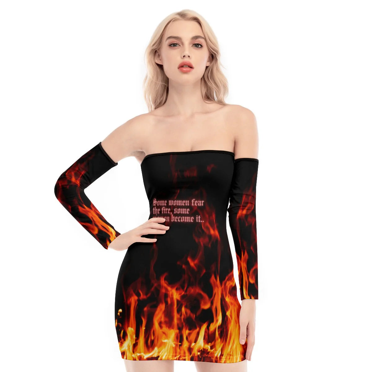 Flame Print Back Lace-up Dress