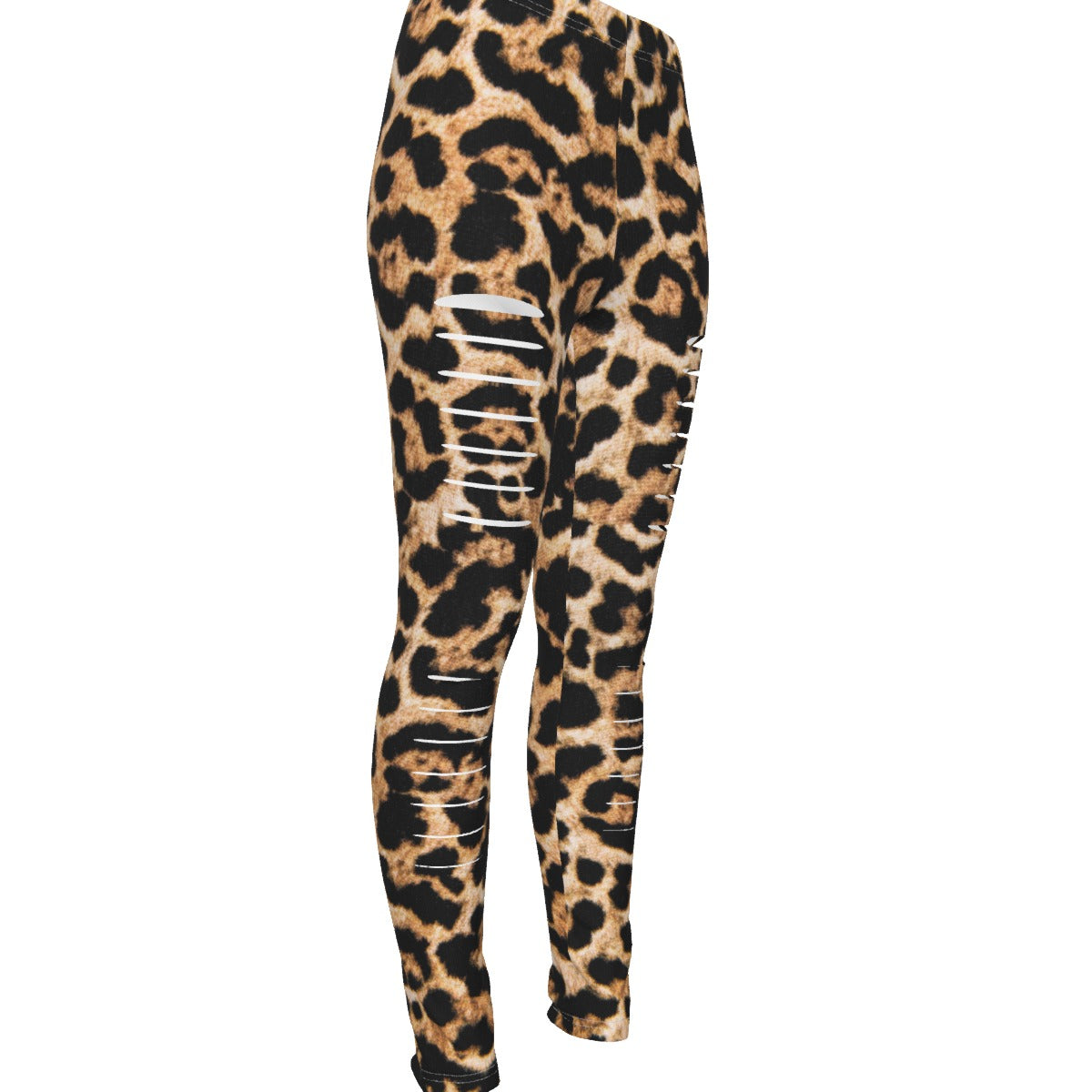 Leopard Print Ripped Leggings