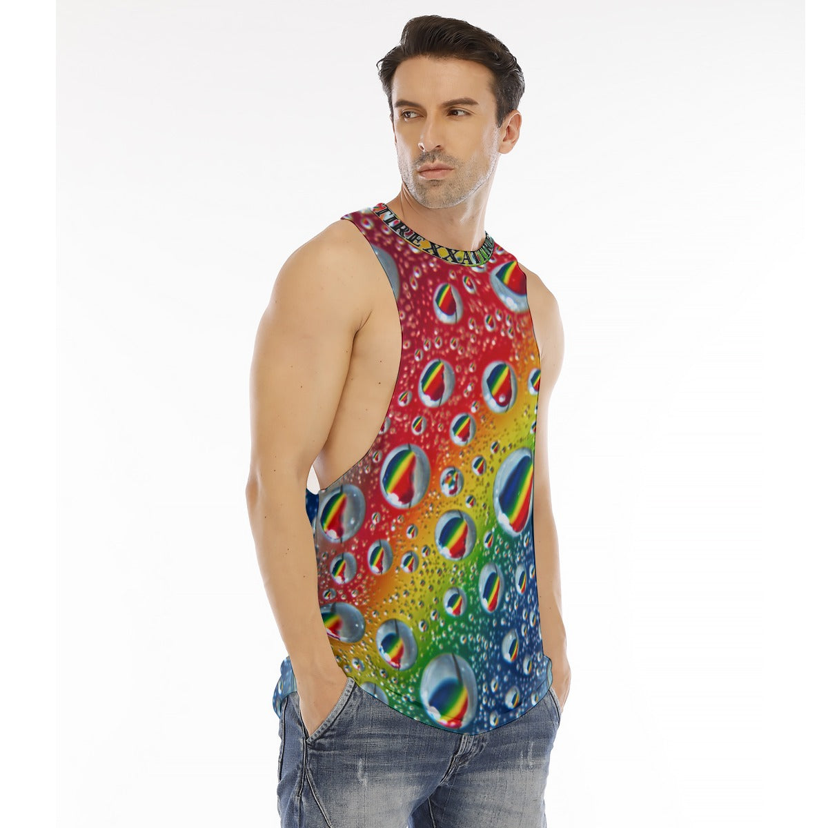 Multi Colour Print Long Tank Top