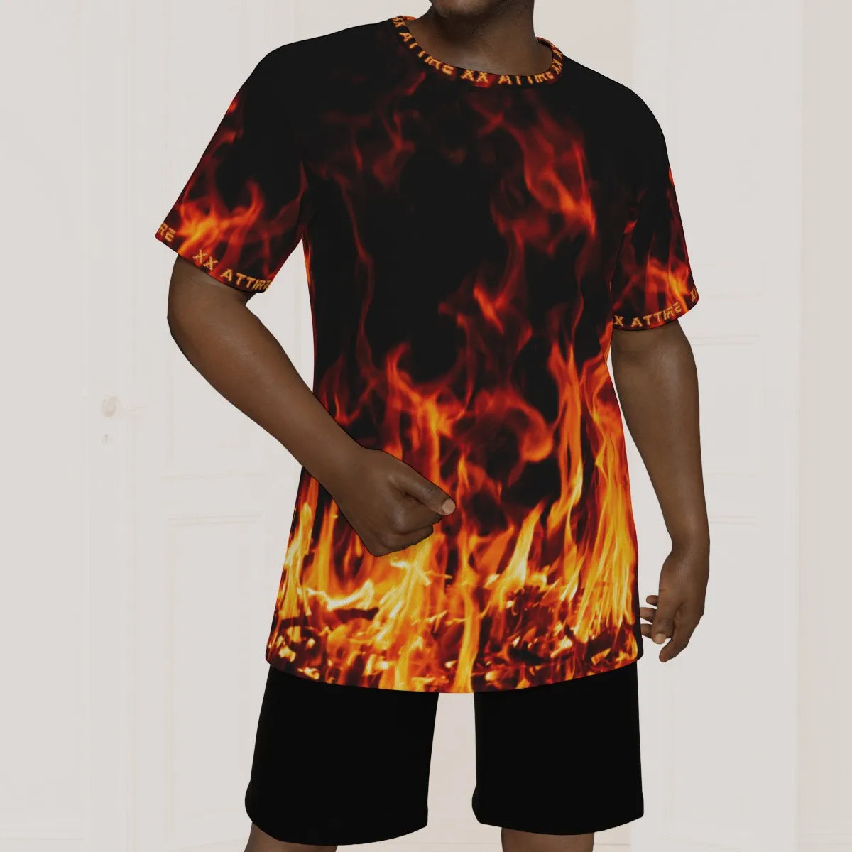 Flame Print Windbreaker T-Shirt