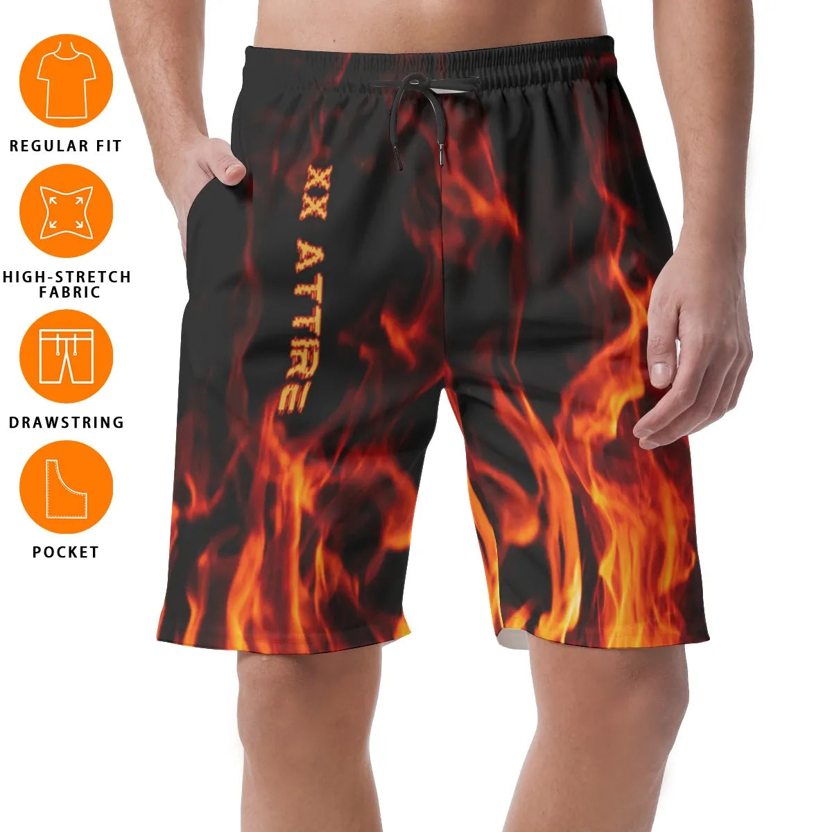 Flame Print Shorts