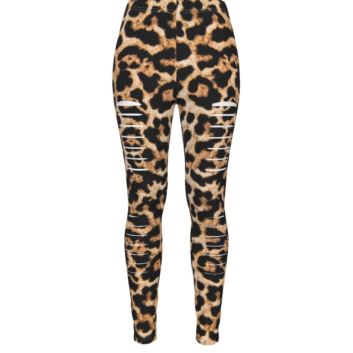 Leopard Print Ripped Leggings