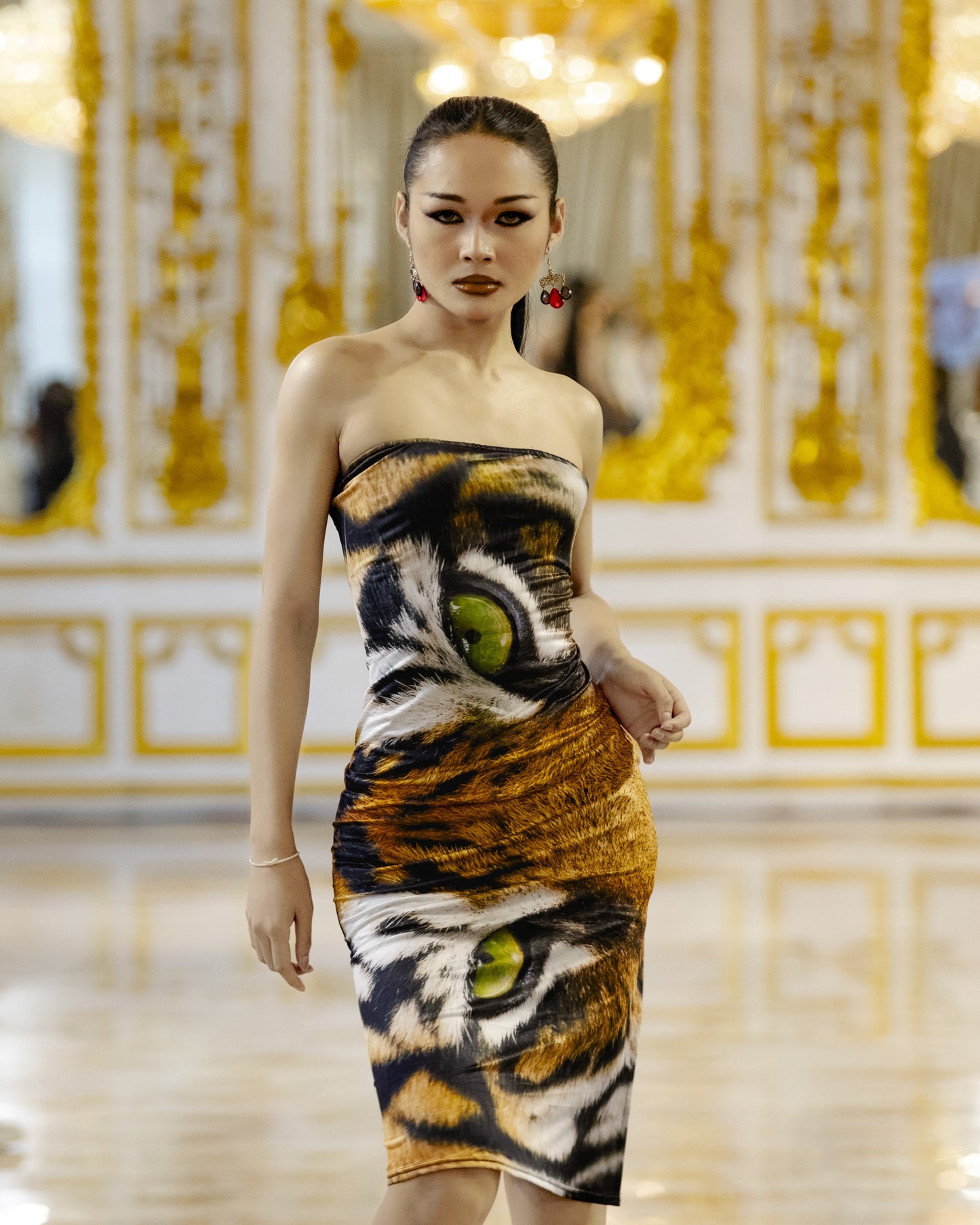 EYE OF THE TIGER SLIT DRESS