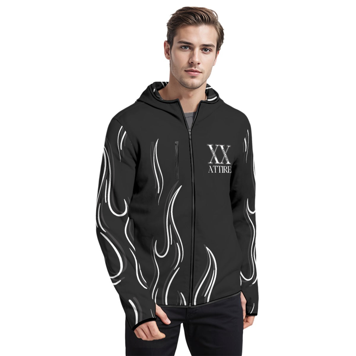 Zip Jacket with Hood & Thumb Sleeve