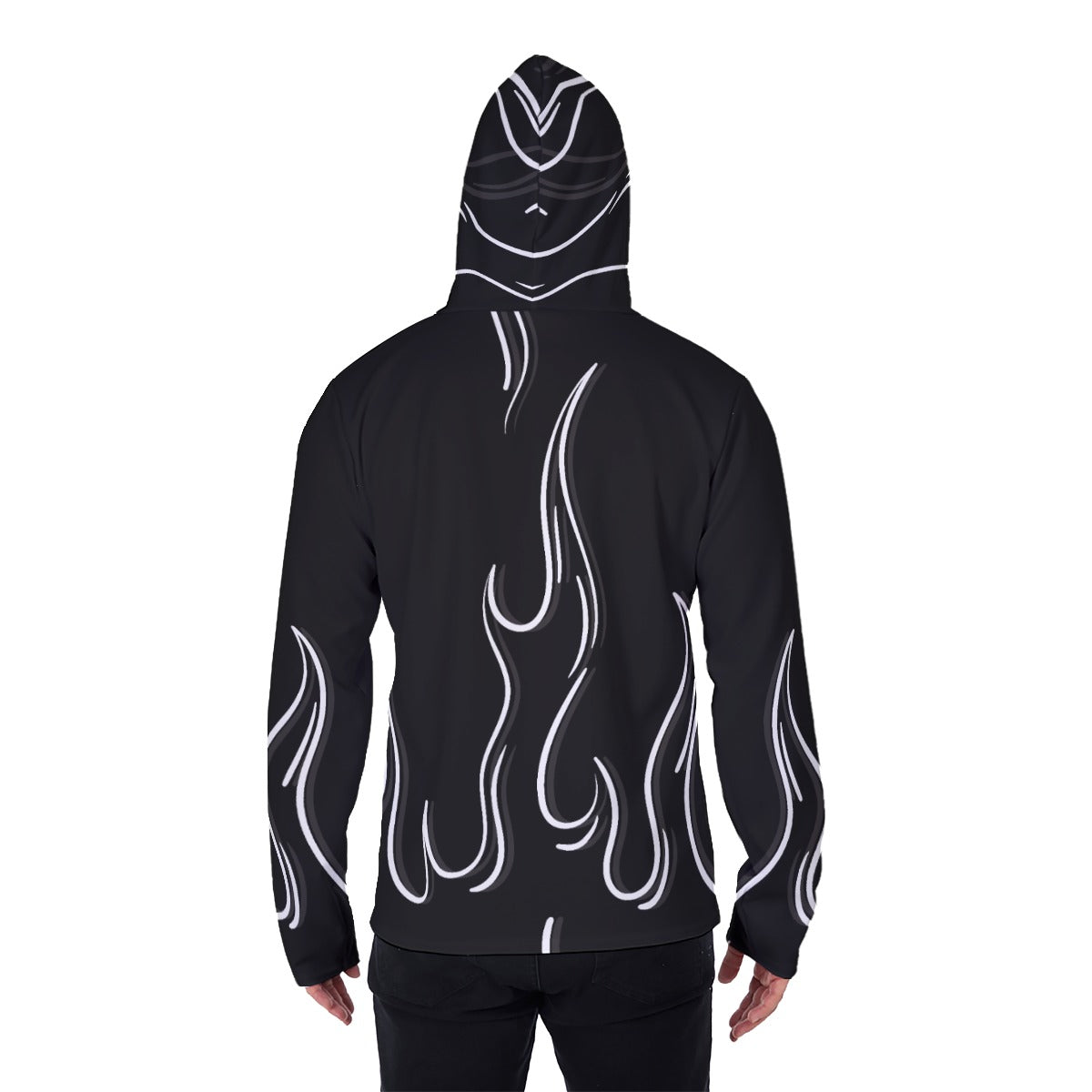 White Flame Hoodie With Balaclava
