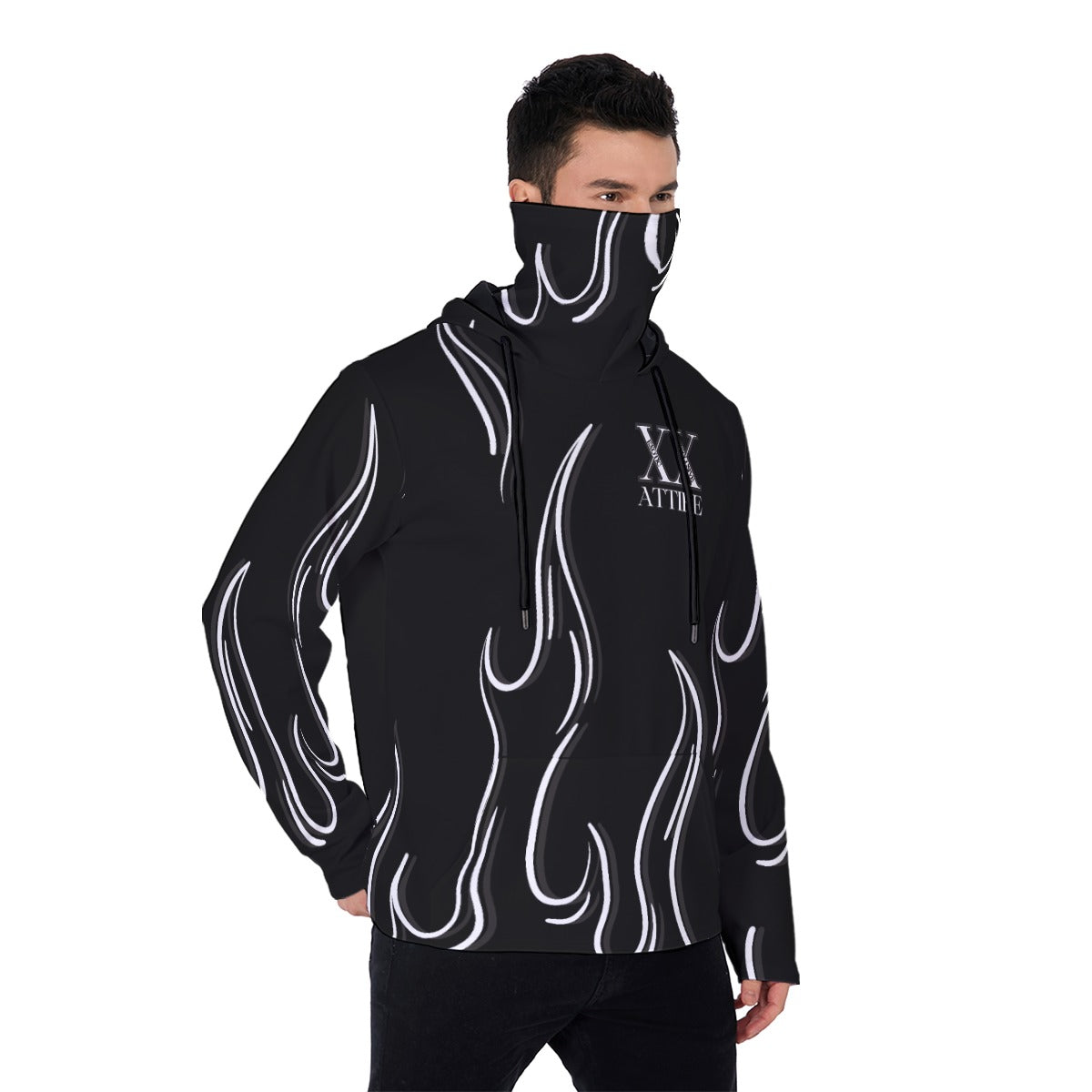 White Flame Hoodie With Balaclava