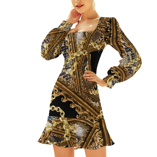 Luxury Chain Ruffle Dress