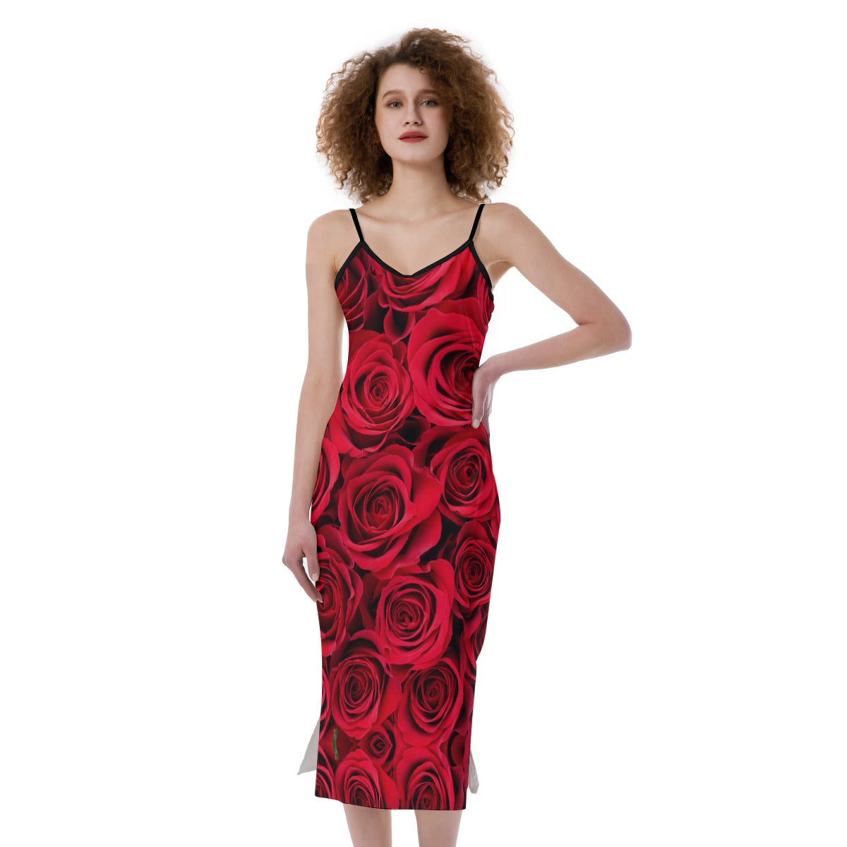 Long Pencil Cami Rose Dress