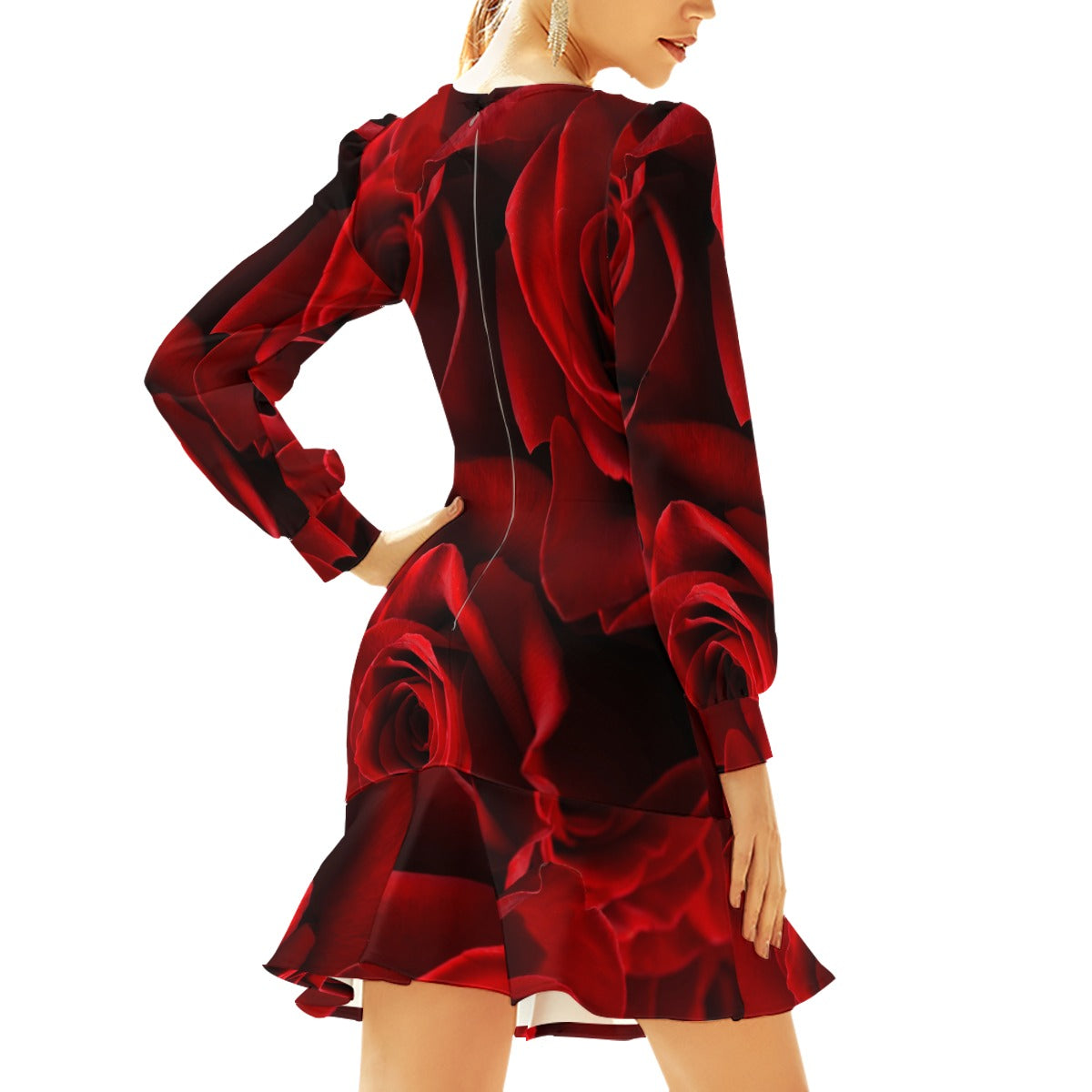 Mid Length Ruffle Hem Dress