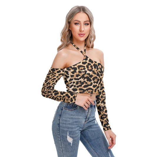 Leopard Print Crop top with Halter Strap XXTTIRE