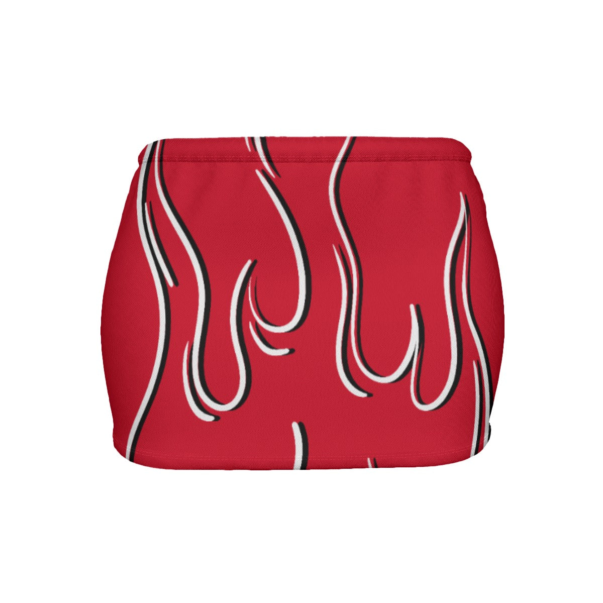 Abstract White Flame Mini Skirt