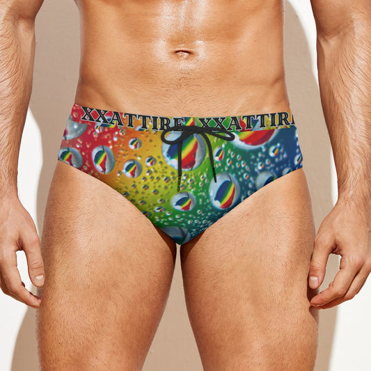 Multi Colour Print Swim Briefs