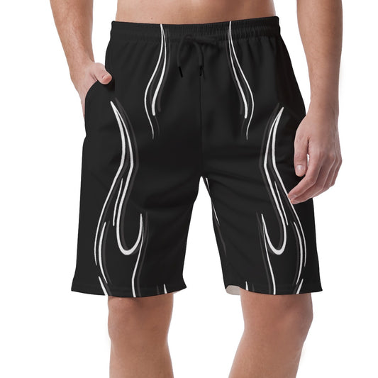 Abstract White Flame Shorts