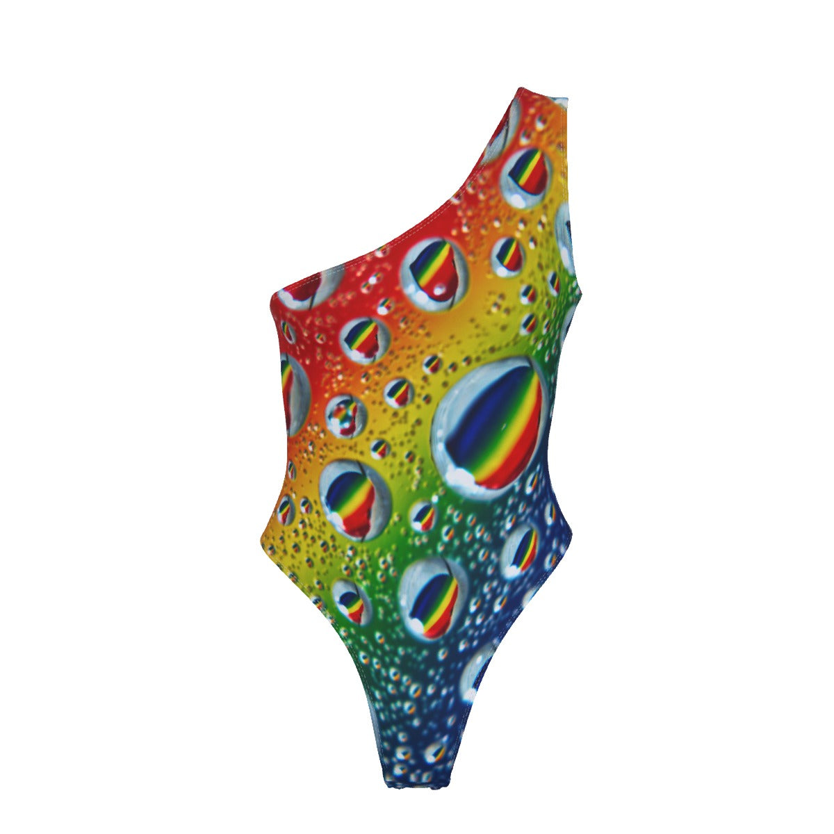Multi Colour Print One-Shoulder Bodysuit