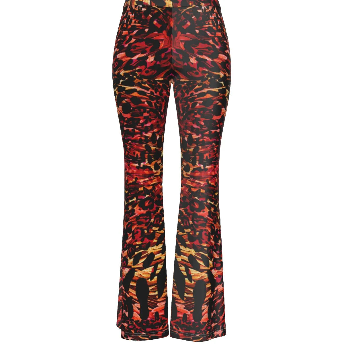 Red Animal Print Flares