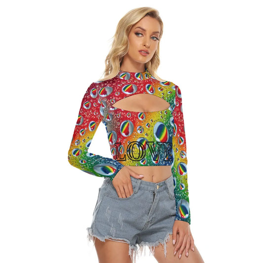 Multi Colour Long Sleeve Crop Top