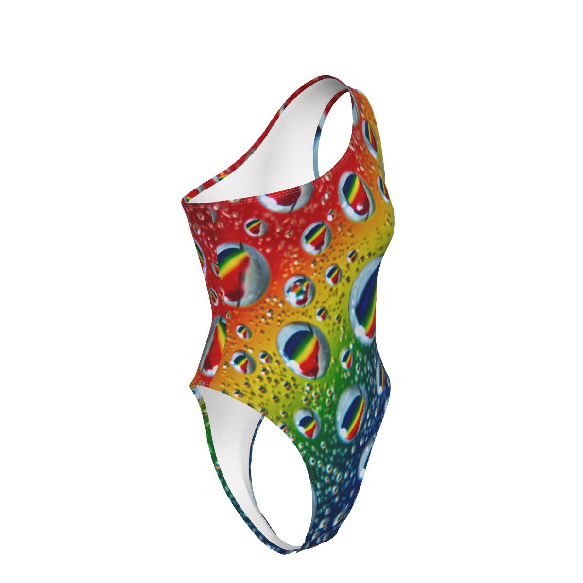 Multi Colour Print One-Shoulder Bodysuit