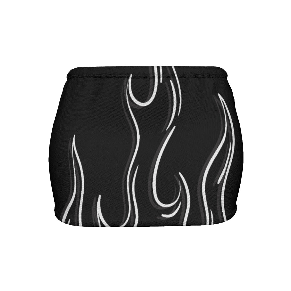 Abstract White Flame Mini Skirt